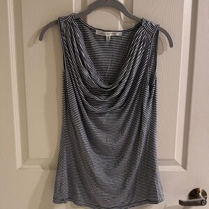 Max Studio Black and White Striped Tank Top